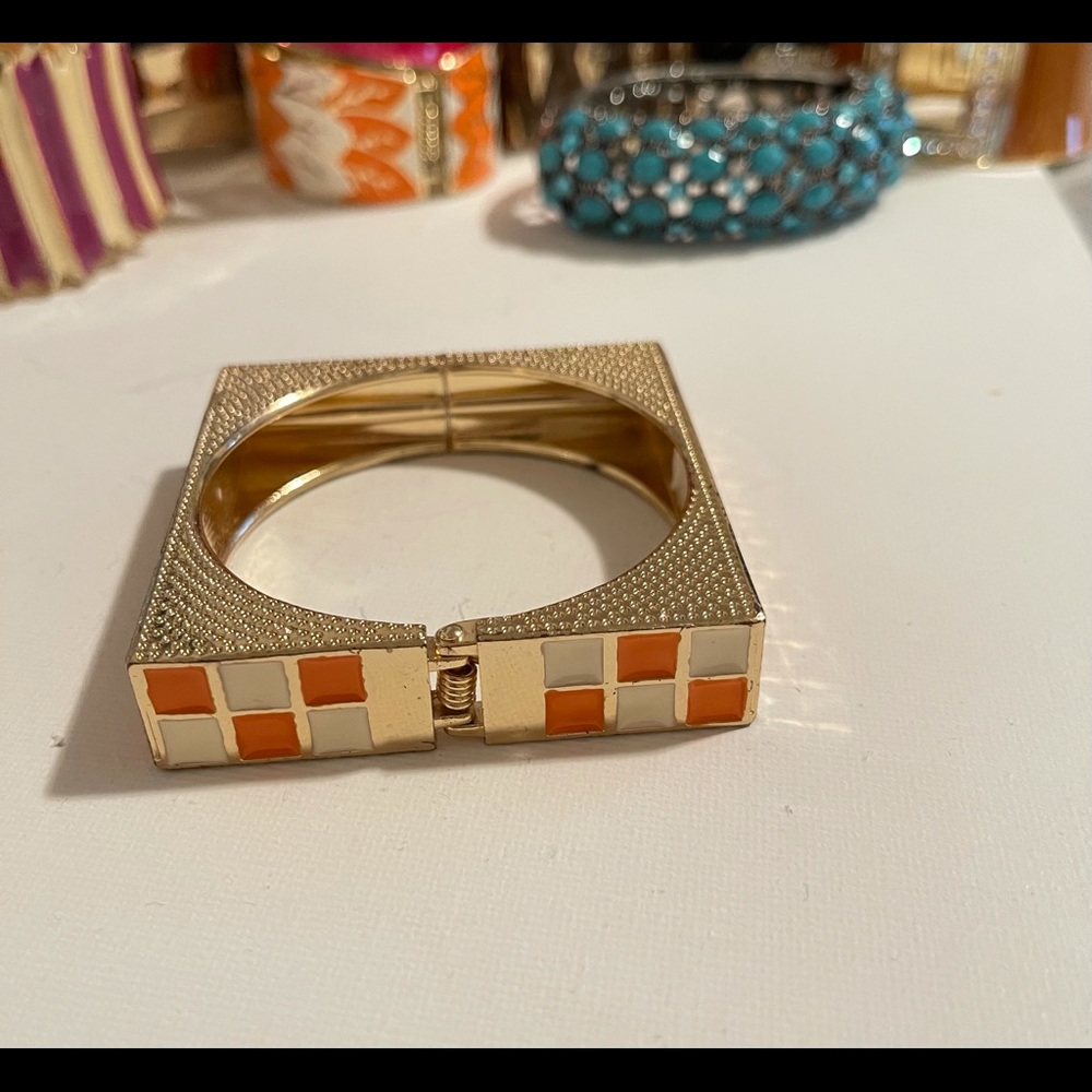 Open Bracelet orange gold and white brand new - Picture 1 of 4